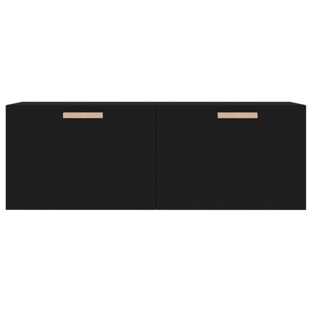 Mobile Pensile Nero 100x36,5x35 cm Legno Multistrato - homemem39