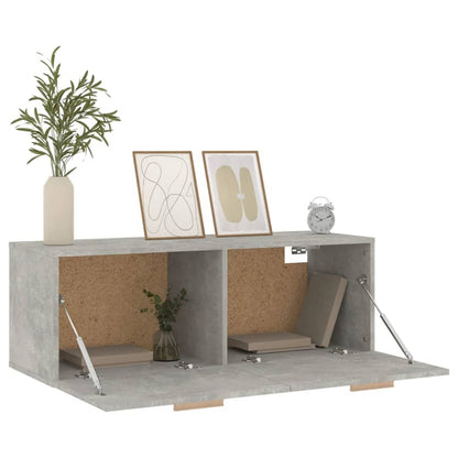 Mobile Pensile Grigio Cemento 100x36,5x35 cm Legno Multistrato - homemem39