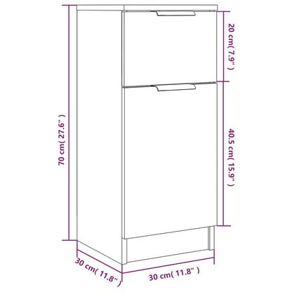 Credenza Grigio Sonoma 30x30x70 cm in Legno Multistrato - homemem39