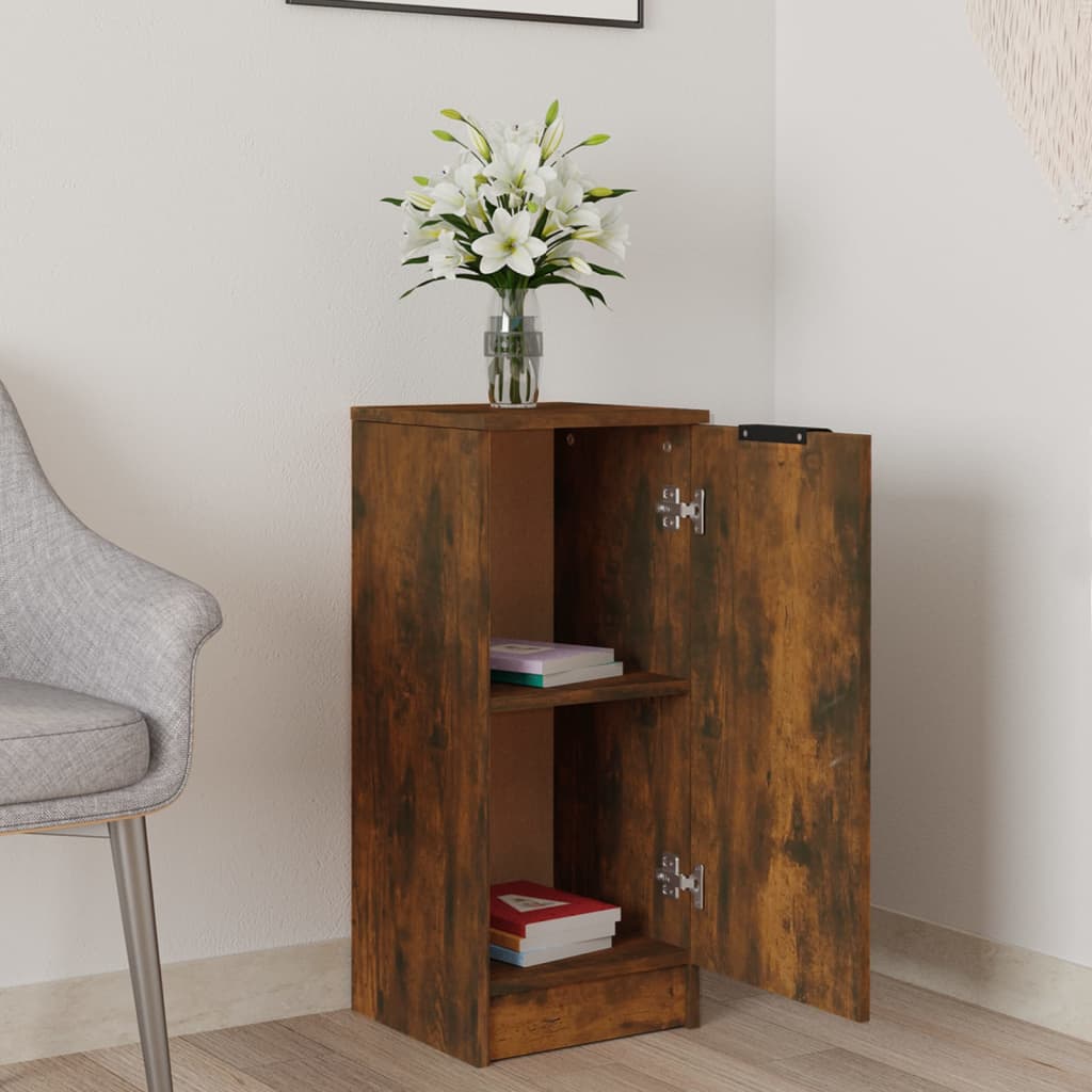 Credenza Rovere Fumo 30x30x70 cm in Legno Multistrato - homemem39