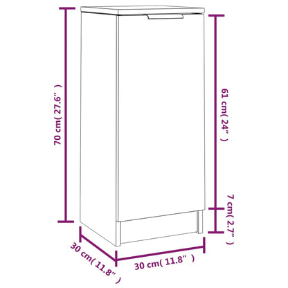 Credenza Grigio Sonoma 30x30x70 cm in Legno Multistrato - homemem39