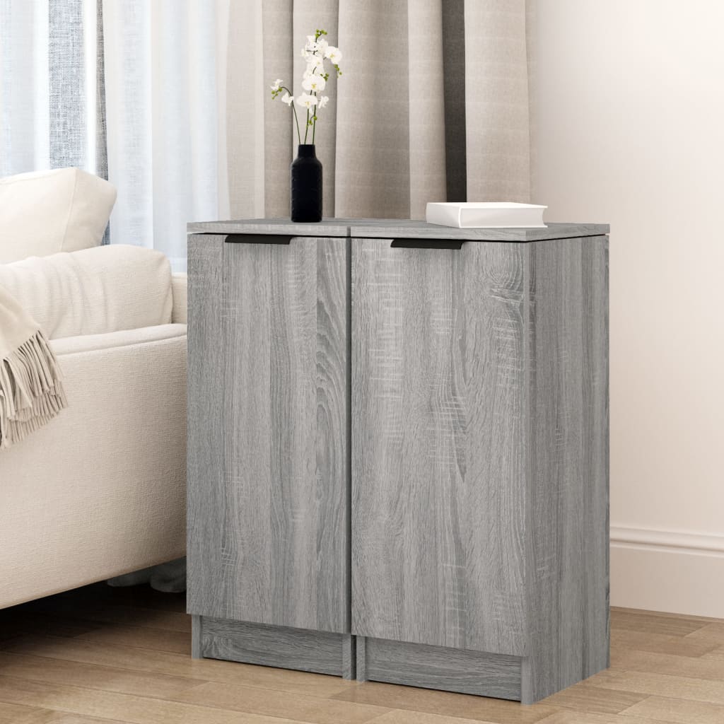 Credenze 2 pz Grigio Sonoma 30x30x70 cm in Legno Multistrato - homemem39