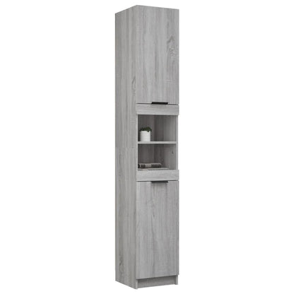 Armadietto Bagno Grigio Sonoma 32x34x188,5 cm Legno Multistrato - homemem39