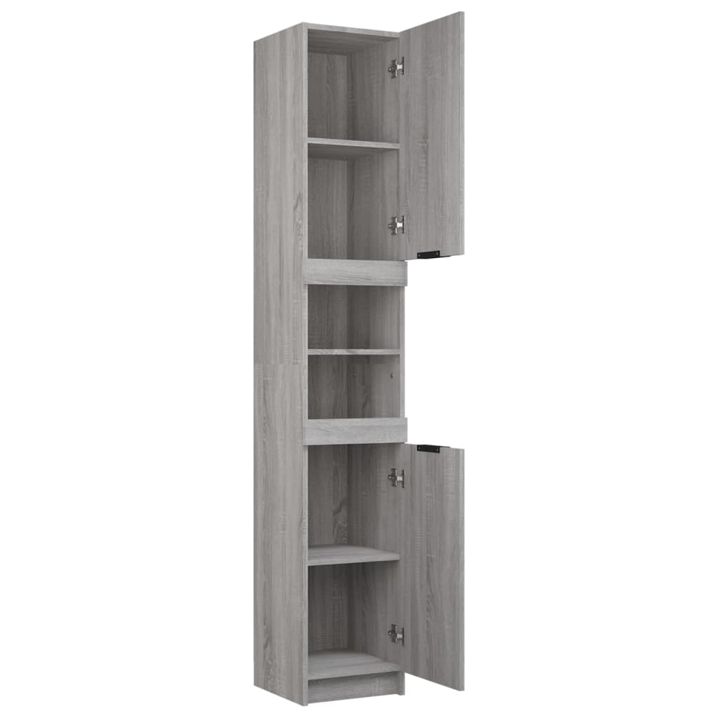 Armadietto Bagno Grigio Sonoma 32x34x188,5 cm Legno Multistrato - homemem39