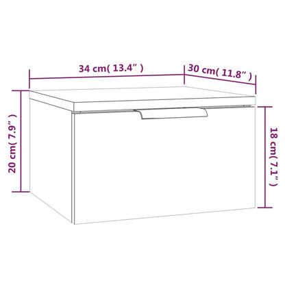 Comodino a Muro Rovere Fumo 34x30x20 cm - homemem39