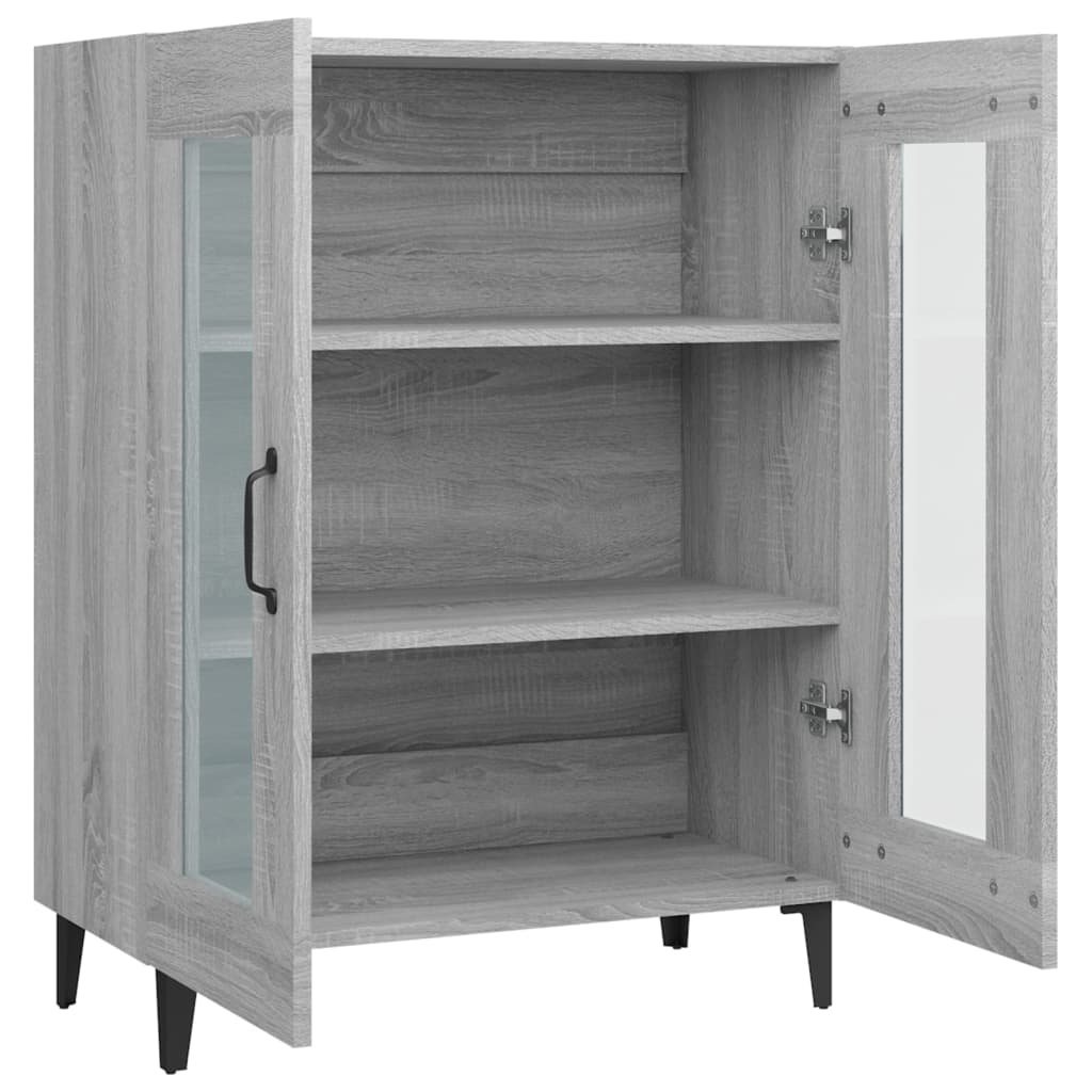 Credenza Grigio Sonoma 69,5x34x90 cm in Legno Multistrato - homemem39