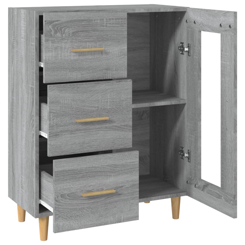 Credenza Grigio Sonoma 69,5x34x90 cm in Legno Multistrato - homemem39