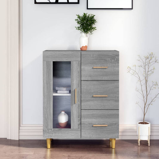 Credenza Grigio Sonoma 69,5x34x90 cm in Legno Multistrato - homemem39