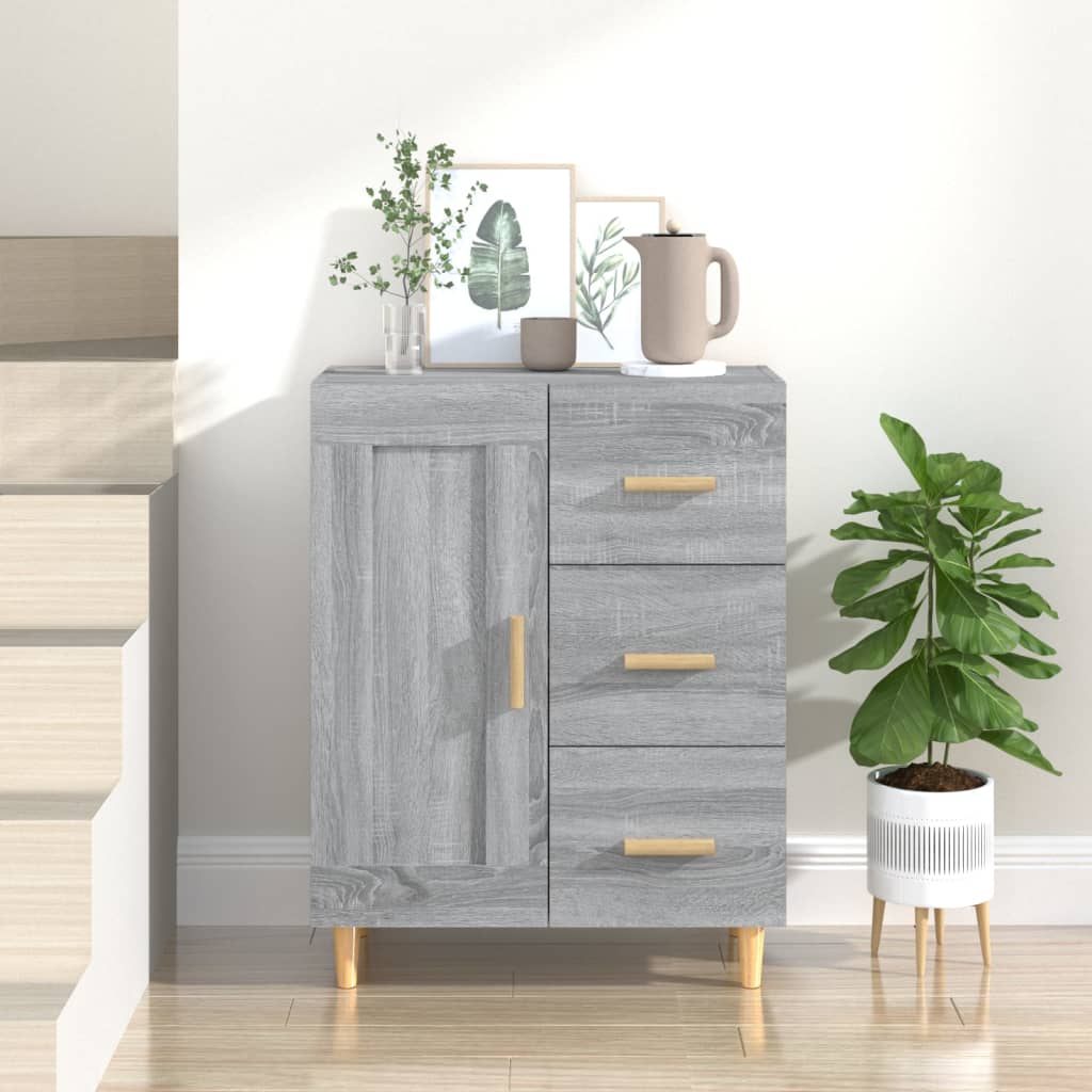 Credenza Grigio Sonoma 69,5x34x90 cm in Legno Multistrato - homemem39