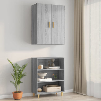 Armadietto Pensile a Parete Grigio Sonoma 69,5x34x90 cm - homemem39