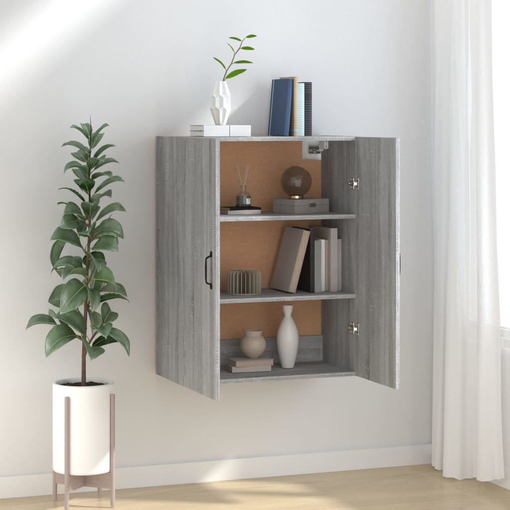 Mobile Pensile Grigio Sonoma 69,5x34x90 cm Legno Multistrato - homemem39