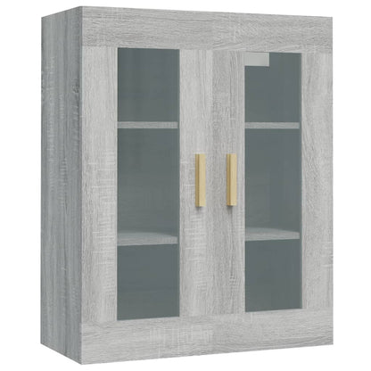 Armadietto Pensile a Parete Grigio Sonoma 69,5x34x90 cm - homemem39