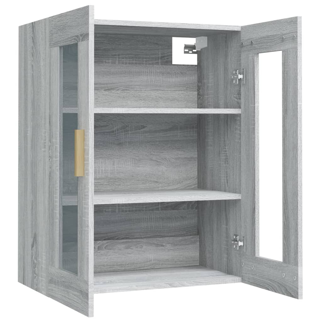 Armadietto Pensile a Parete Grigio Sonoma 69,5x34x90 cm - homemem39