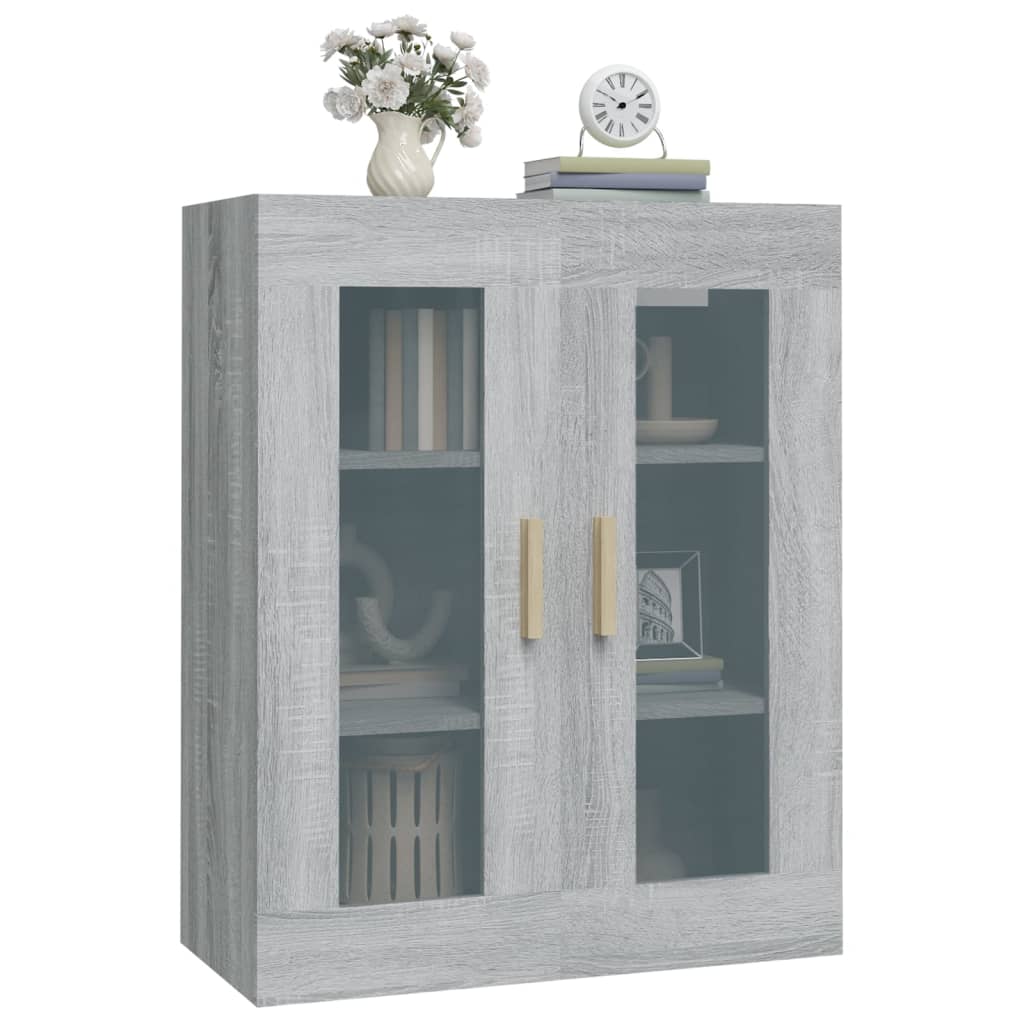 Armadietto Pensile a Parete Grigio Sonoma 69,5x34x90 cm - homemem39