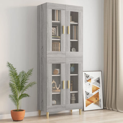 Armadietto Pensile a Parete Grigio Sonoma 69,5x34x90 cm - homemem39