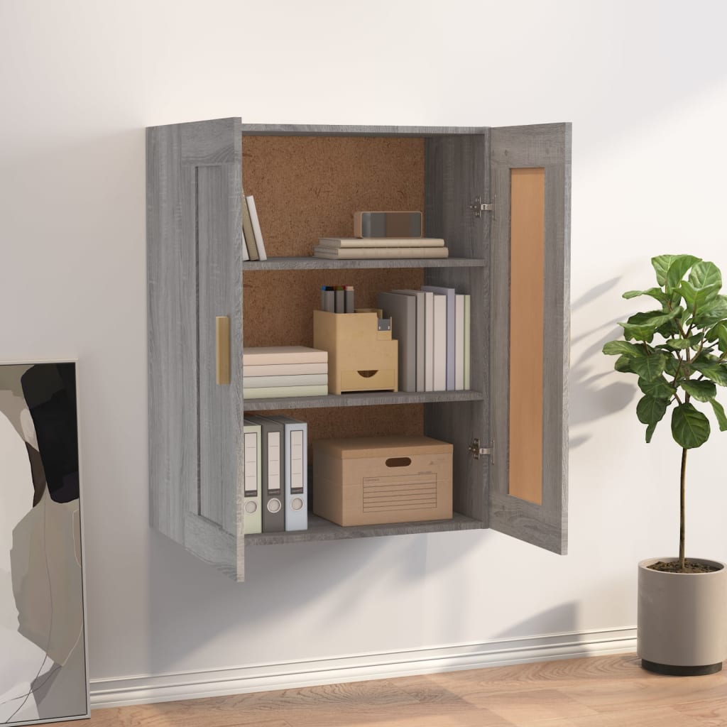 Mobile a Parete Grigio Sonoma 69,5x32,5x90 cm Legno Multistrato - homemem39