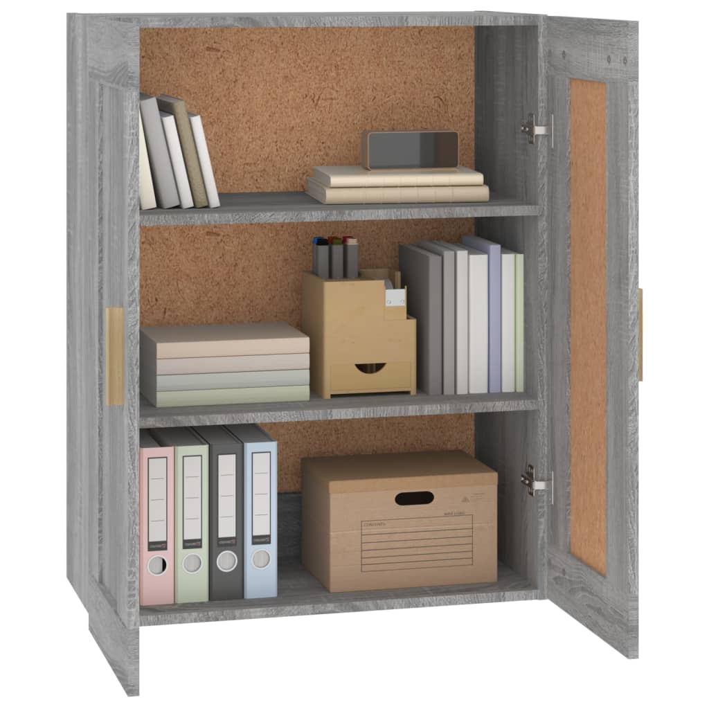 Mobile a Parete Grigio Sonoma 69,5x32,5x90 cm Legno Multistrato - homemem39