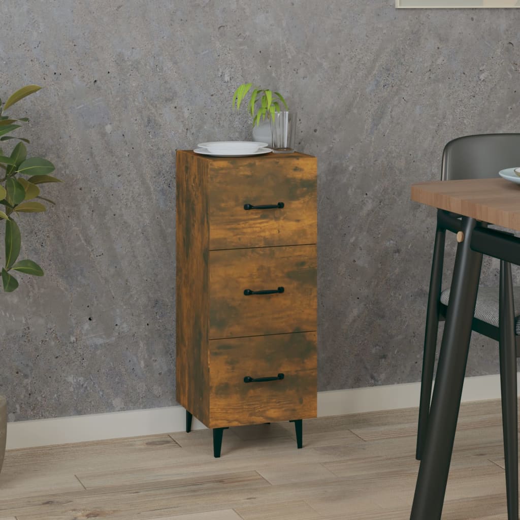 Credenza Rovere Fumo 34,5x34x90 cm in Legno Multistrato - homemem39