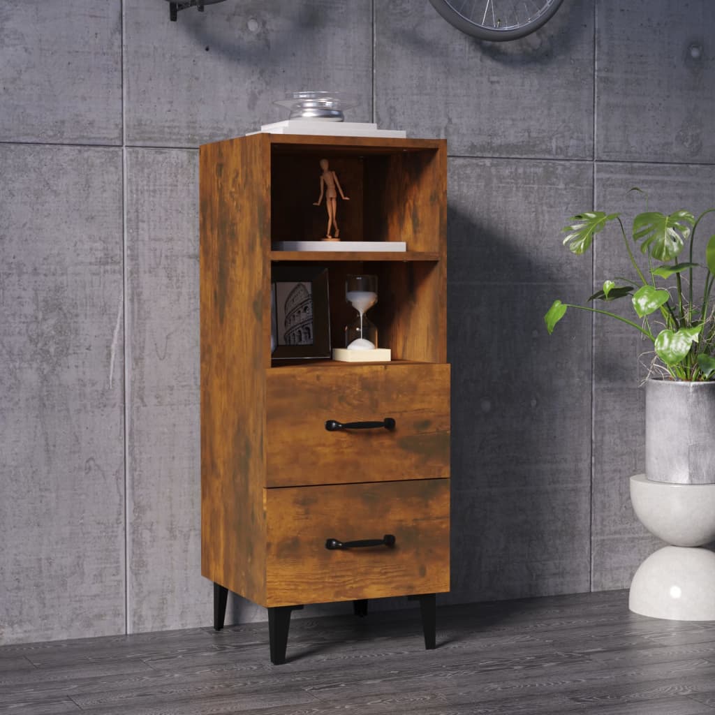 Credenza Rovere Fumo 34,5x34x90 cm in Legno Multistrato - homemem39