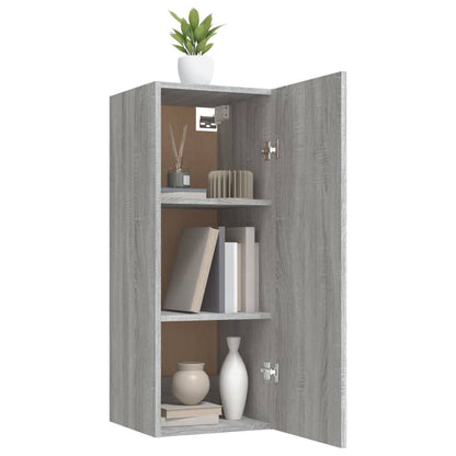 Armadietto a Muro Grigio Sonoma 34,5x34x90 cm Legno Multistrato - homemem39