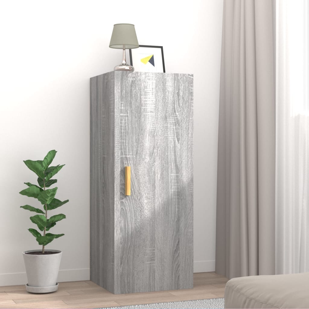 Armadietto a Muro Grigio Sonoma 34,5x34x90 cm Legno Multistrato - homemem39