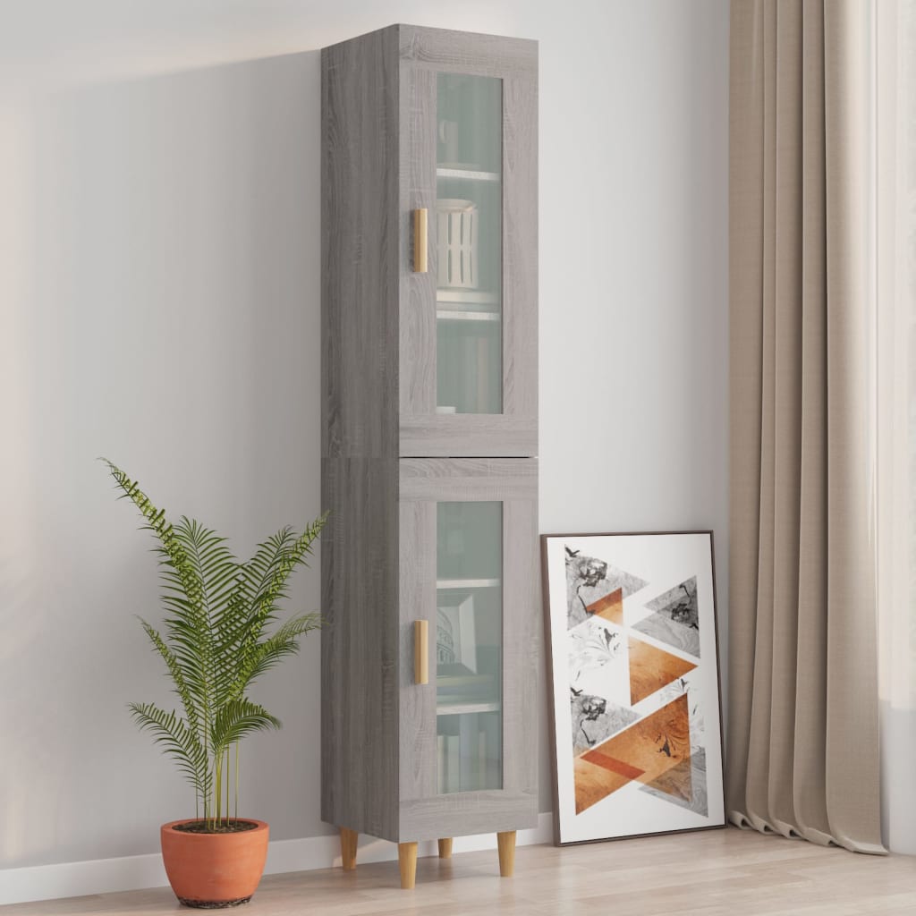 Armadietto Pensile a Parete Grigio Sonoma 34,5x34x90 cm - homemem39