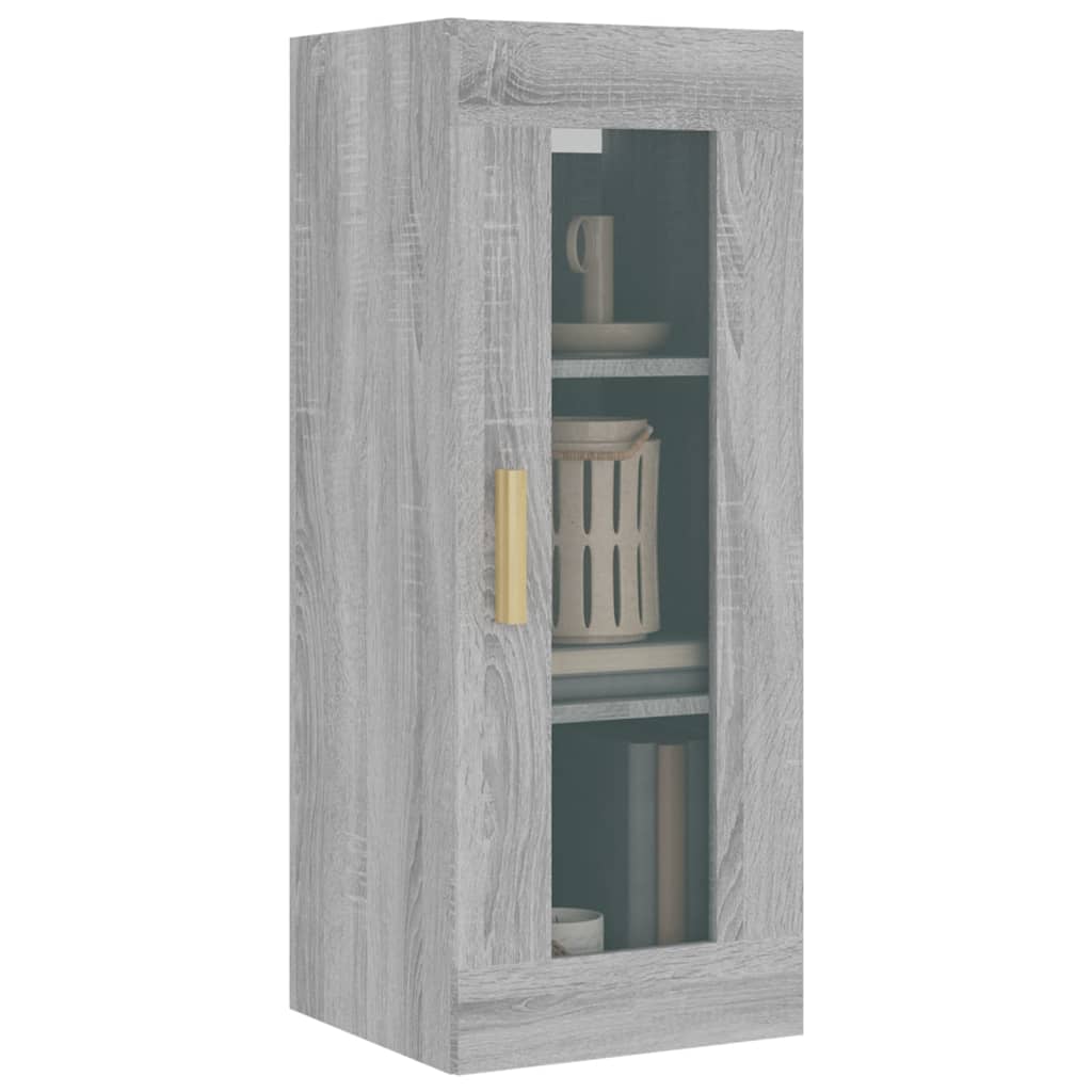 Armadietto Pensile a Parete Grigio Sonoma 34,5x34x90 cm - homemem39