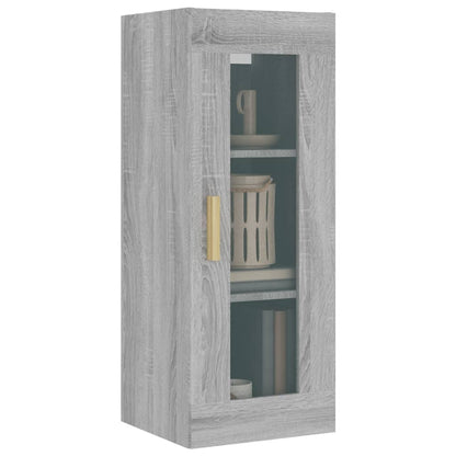 Armadietto Pensile a Parete Grigio Sonoma 34,5x34x90 cm - homemem39