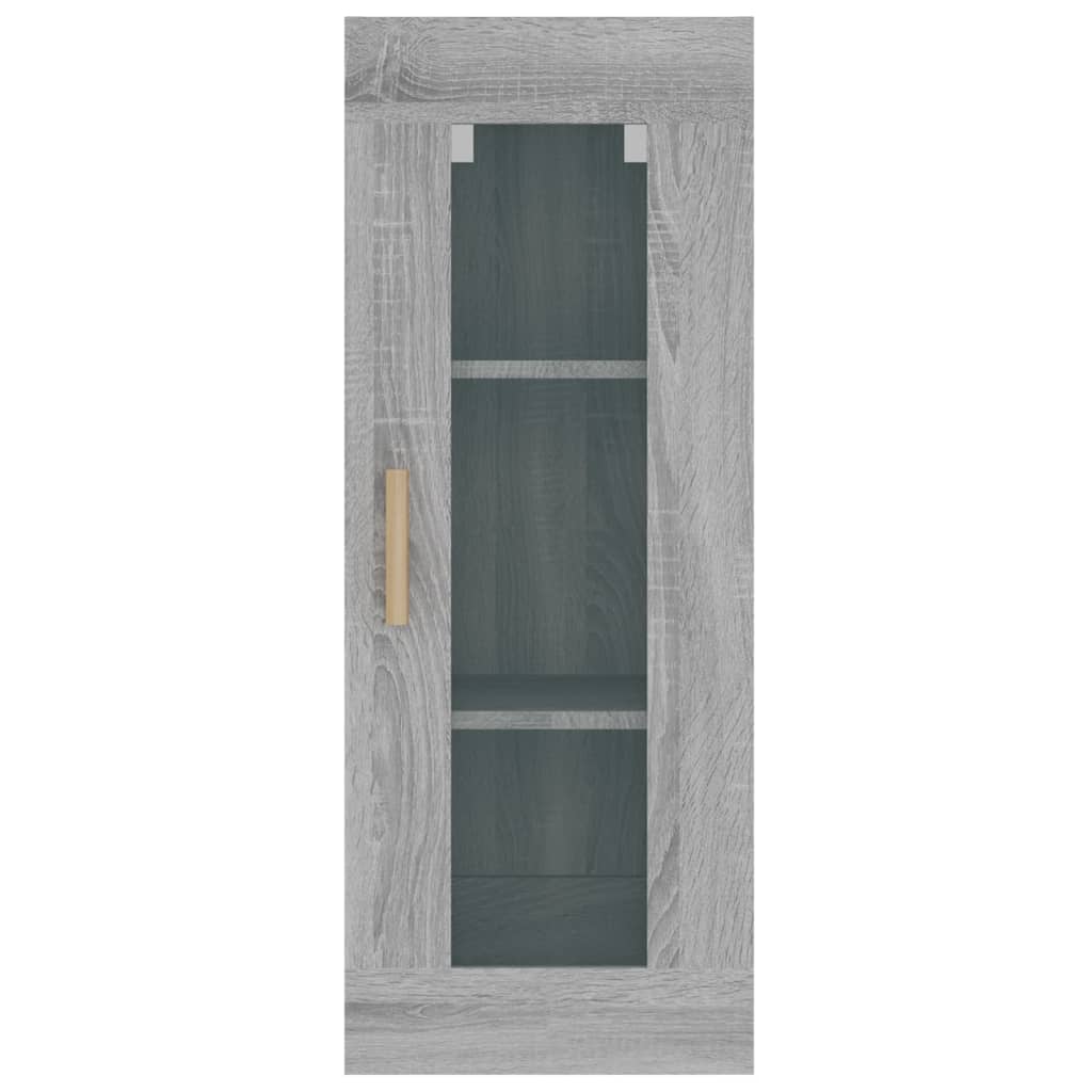 Armadietto Pensile a Parete Grigio Sonoma 34,5x34x90 cm - homemem39