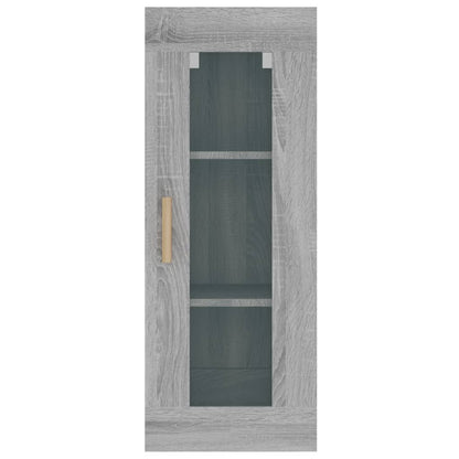 Armadietto Pensile a Parete Grigio Sonoma 34,5x34x90 cm - homemem39