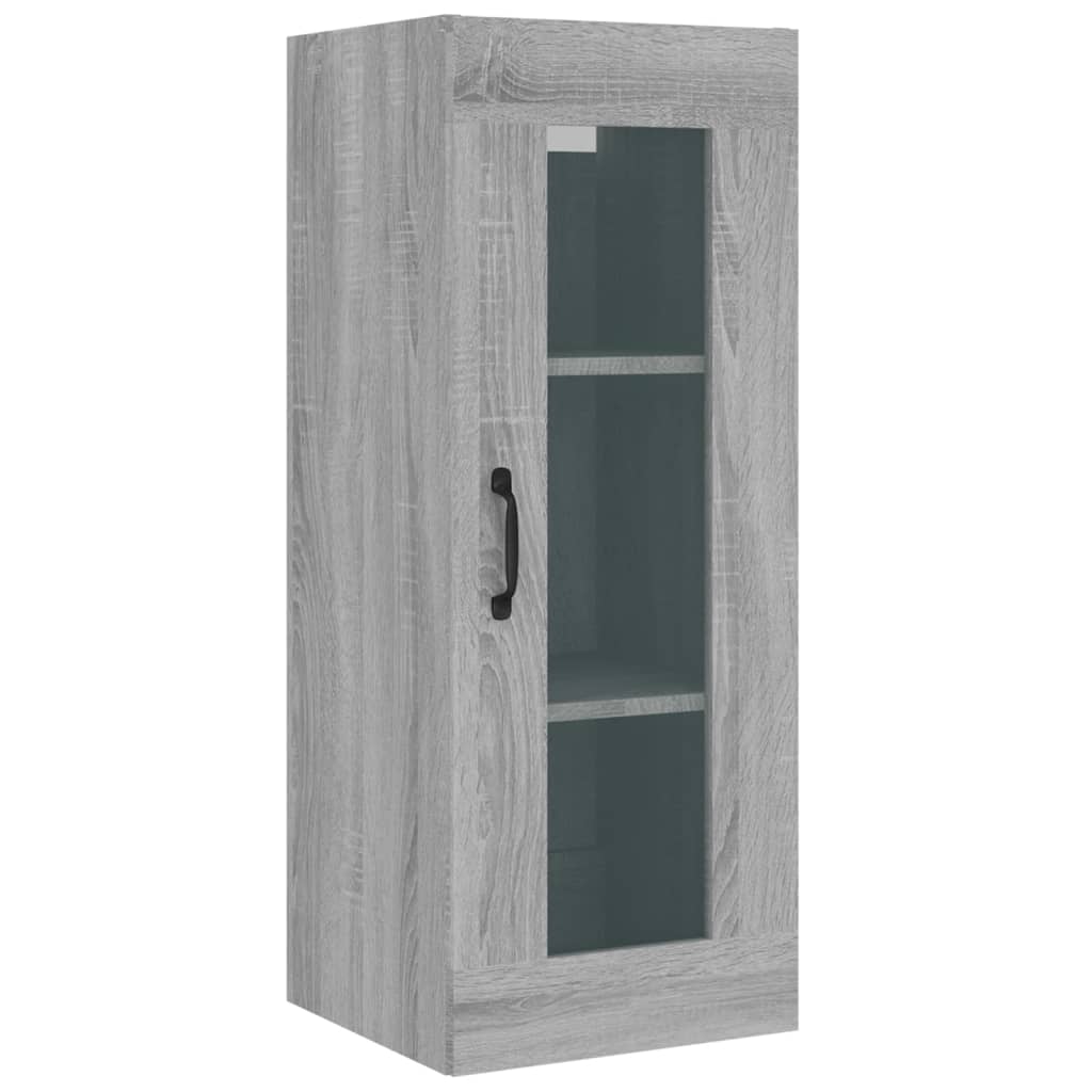 Armadietto Pensile a Parete Grigio Sonoma 34,5x34x90 cm - homemem39