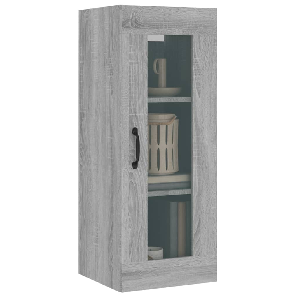 Armadietto Pensile a Parete Grigio Sonoma 34,5x34x90 cm - homemem39