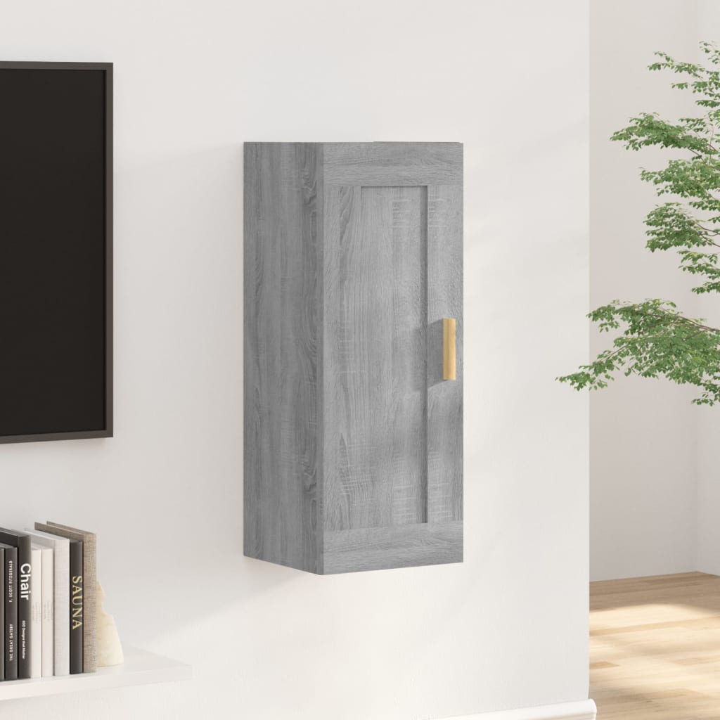 Armadietto a Muro Grigio Sonoma 35x34x90cm in Legno Multistrato - homemem39