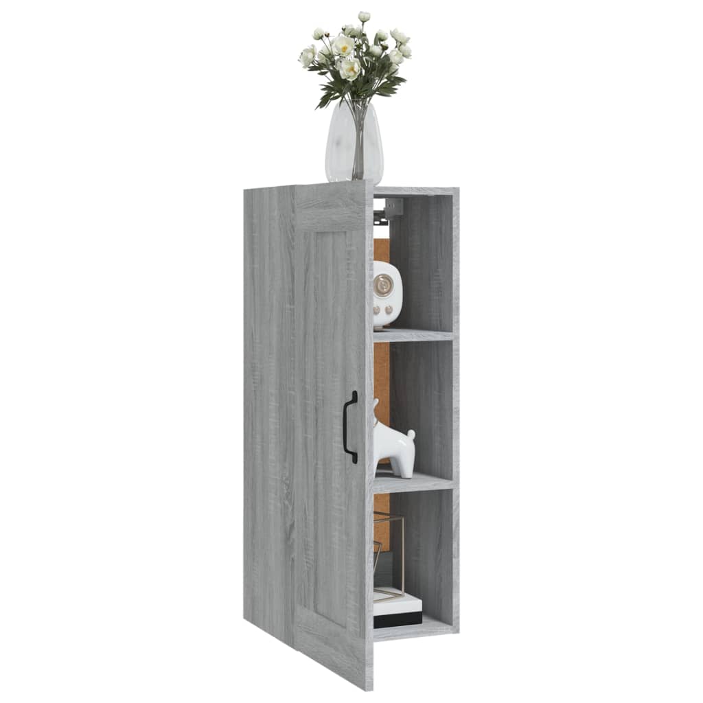 Mobile Pensile Grigio Sonoma 35x34x90 cm in Legno Multistrato - homemem39