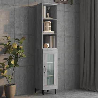 Armadietto Muro Grigio Sonoma 34,5x32,5x90 cm Legno Multistrato - homemem39