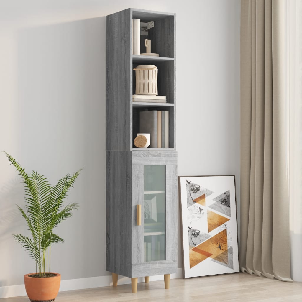 Armadietto Muro Grigio Sonoma 34,5x32,5x90 cm Legno Multistrato - homemem39