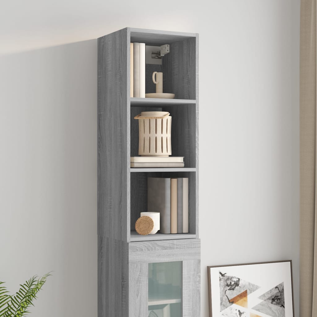 Armadietto Muro Grigio Sonoma 34,5x32,5x90 cm Legno Multistrato - homemem39