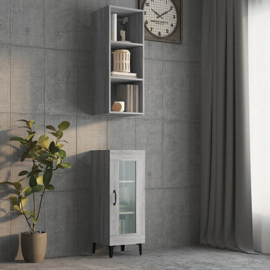 Armadietto Muro Grigio Sonoma 34,5x32,5x90 cm Legno Multistrato - homemem39