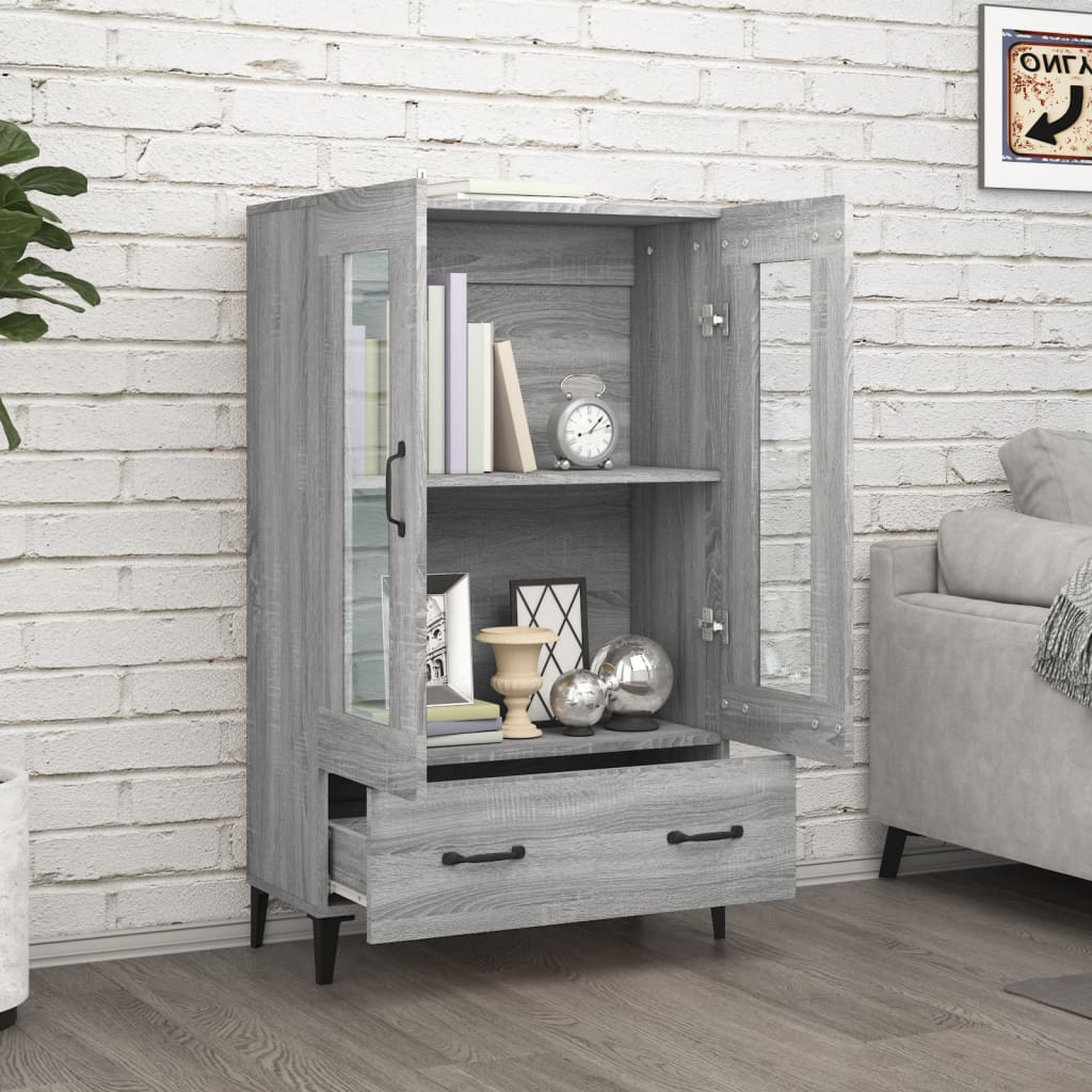 Credenza Grigio Sonoma 70x31x115 cm in Legno Multistrato - homemem39