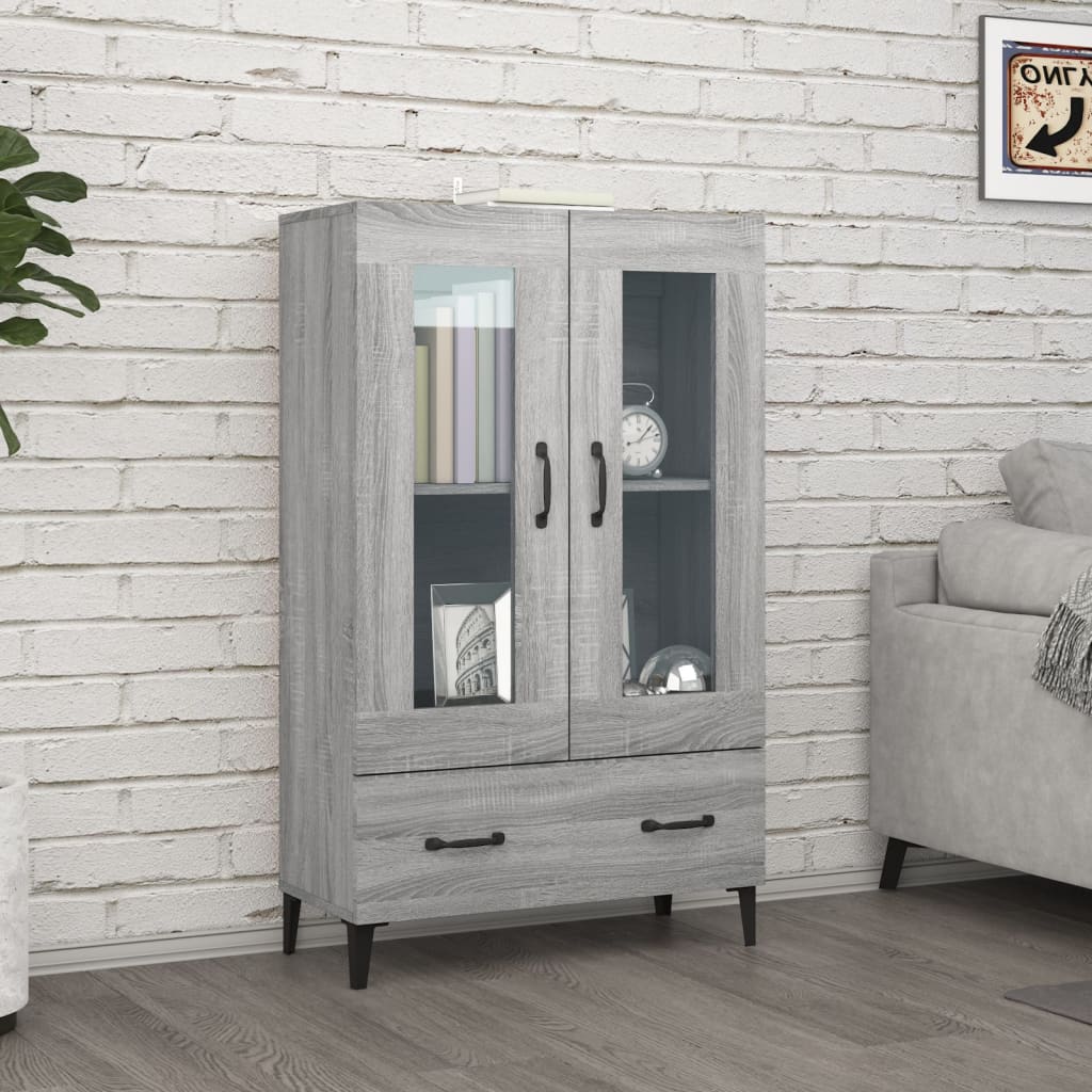 Credenza Grigio Sonoma 70x31x115 cm in Legno Multistrato - homemem39