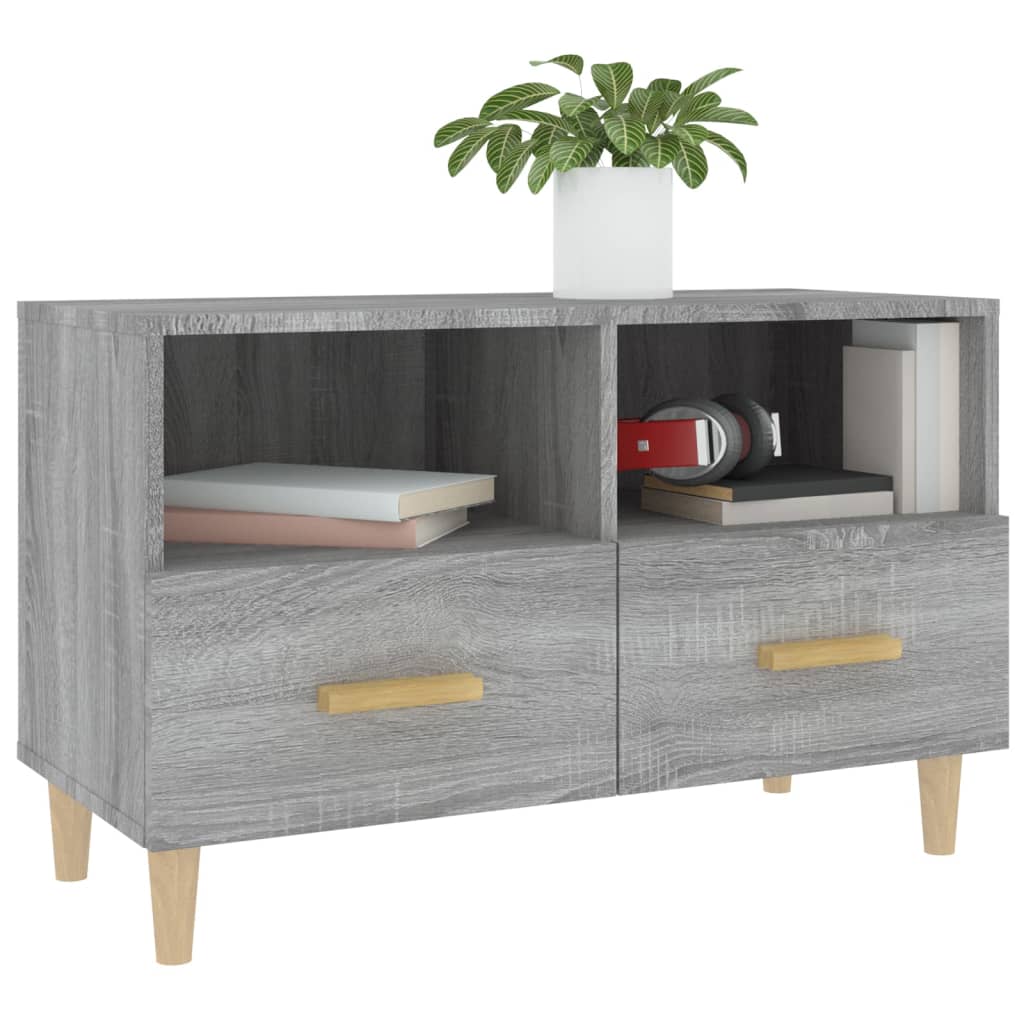 Mobile Porta TV Grigio Sonoma 80x36x50 cm in Legno Multistrato - homemem39