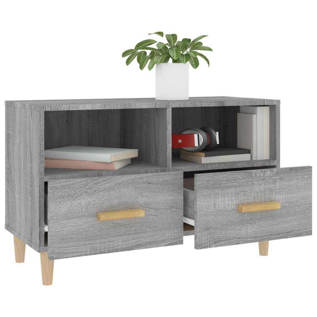 Mobile Porta TV Grigio Sonoma 80x36x50 cm in Legno Multistrato - homemem39