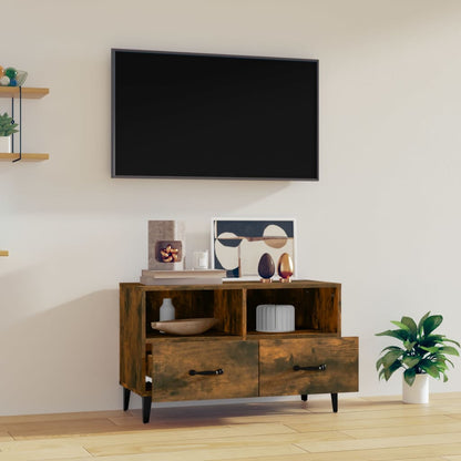 Mobile Porta TV Rovere Fumo 80x36x50 cm in Legno Multistrato - homemem39