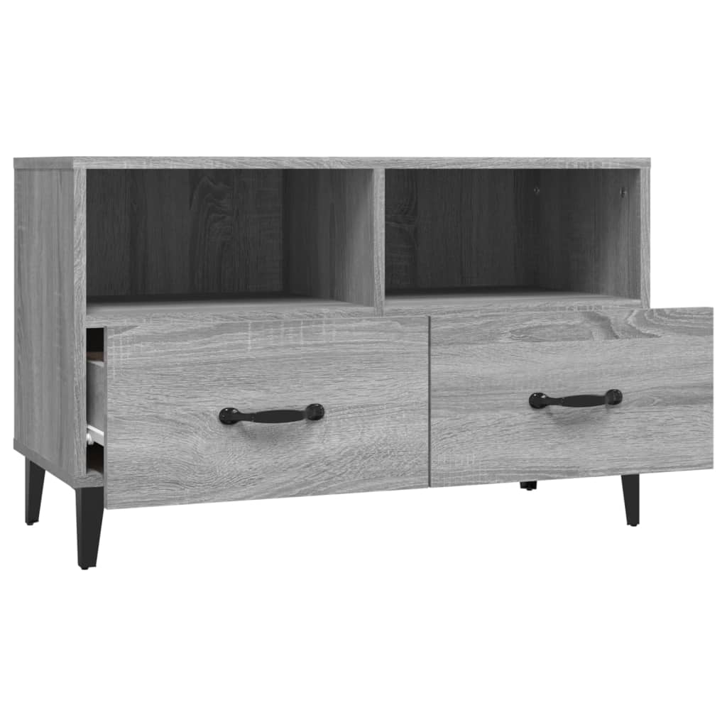 Mobile Porta TV Grigio Sonoma 80x36x50 cm in Legno Multistrato - homemem39