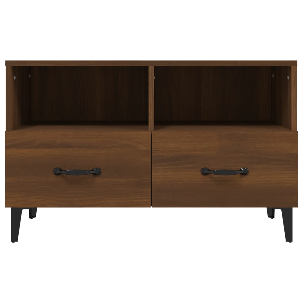 Mobile Porta TV Rovere Marrone 80x36x50 cm in Legno Multistrato - homemem39