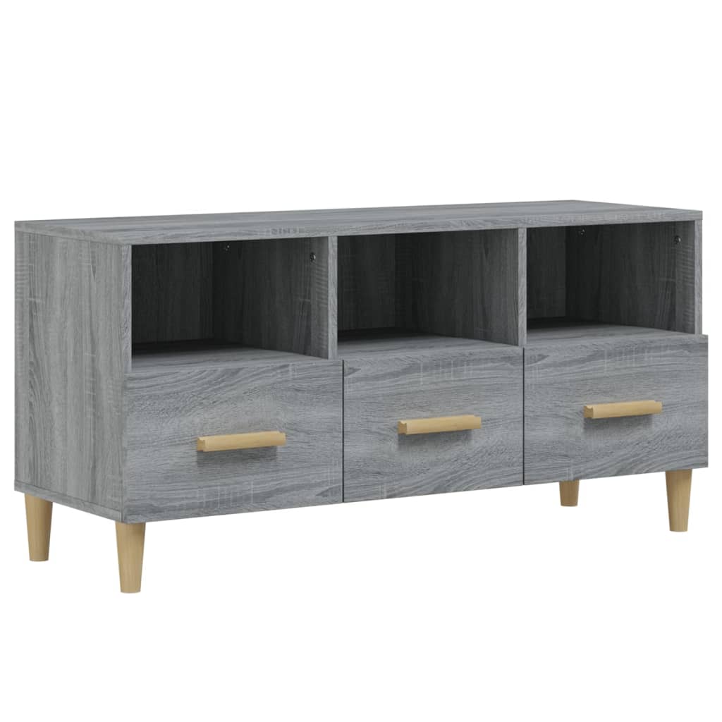 Mobile TV Grigio Sonoma 102x36x50 cm in Legno Multistrato - homemem39