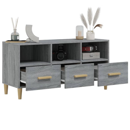 Mobile TV Grigio Sonoma 102x36x50 cm in Legno Multistrato - homemem39