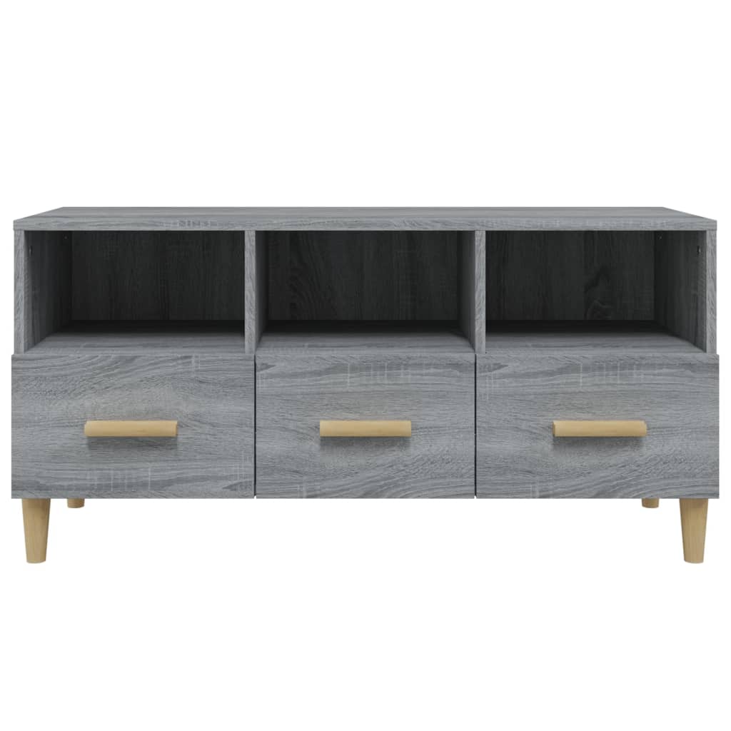 Mobile TV Grigio Sonoma 102x36x50 cm in Legno Multistrato - homemem39