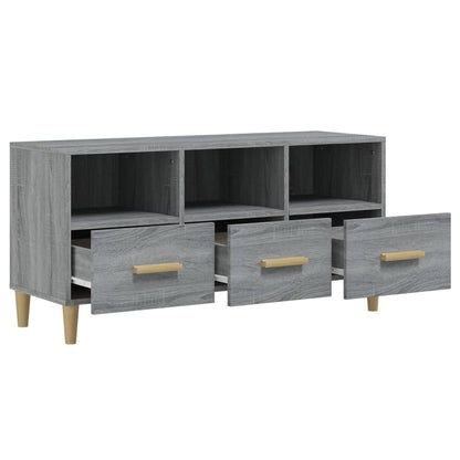 Mobile TV Grigio Sonoma 102x36x50 cm in Legno Multistrato - homemem39