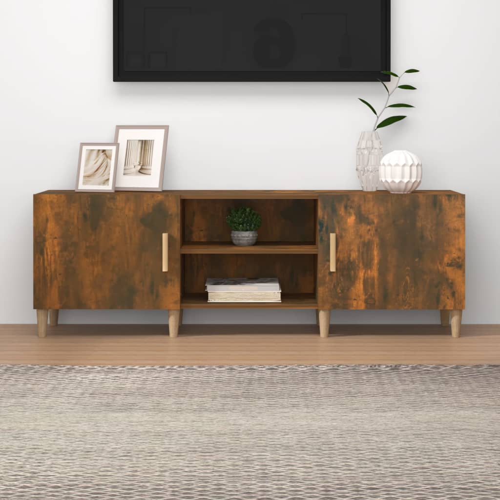 Mobile Porta TV Rovere Fumo 150x30x50 cm in Legno Multistrato - homemem39